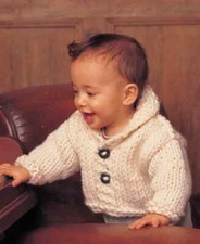 0184 Knitting Babys Big Wool Cardigan 0-4yrs Super Chunky - Vintage Pattern Copy