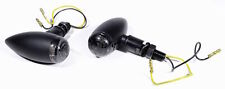 LED Mini Indicator Set Metal Bullet Black Tinted Chopper Bobber Universal 12V