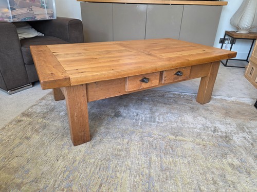 Solid oak rustic coffee table - rustic,
