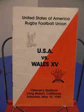 1980 USA V WALES       SIGNED  RUGBY PROGRAMME