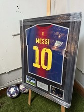 Lionel Messi Authentic Hand Signed Barcelona Jersey Beckett Witnessed 