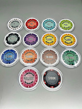 Poker chip set of 14 RARE "bit