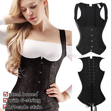 Womens Black Overbust Boned