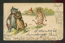LOUIS WAIN Artist Signed Cats, "I shouldn't have thought' Tucks. Posted 1903