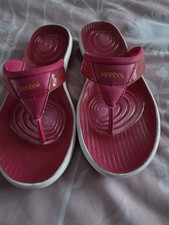 Reebok Easytone Women's Flip Flops Thong in White and Pink, Size UK 5.5