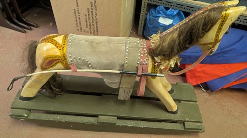 Rocking horse vintage wooden - horse,,