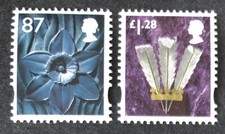 GB 2012 MNH REGIONAL DEFINITIVES WALES 87p DAFFODIL W124 & £1.28 FEATHERS W134