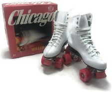Vintage Women's Chicago Roller Skates NEW In Box Retro Mint Size 7 Pink Wheels