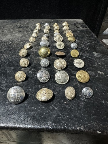 Vintage military buttons - vintage,