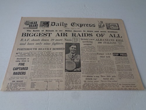 Ww2 wartime newspaper - newspaper,