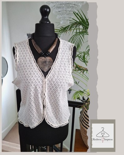 Boho crochet waistcoat size - boho,