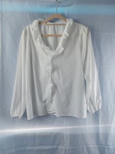 White Ruffle Blouse Victorian