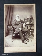 Cabinet Card Man With Unusual Furniture, by Henderson Antique Victorian Photo