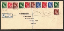 Tangier Stamps 1937 British P.O. Registered Cover To England