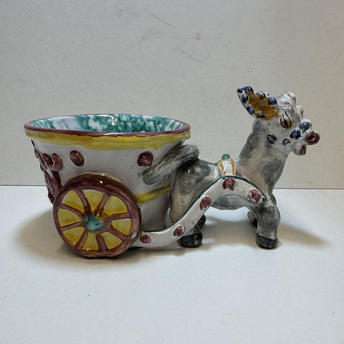 Vintage planter donkey - vintage, cart