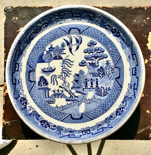 Antique blue willow - blue, stand