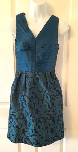 Coast teal neck satin - teal, v-neck