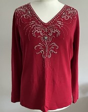 Harald Gloockler Pompoos Highly  Embroidered Red Top Size 44