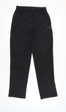 Slazenger Men's Black Jogger Trousers L Polyester Pockets Zip