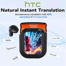 HTC NE20 Bluetooth 6.0 Wireless Earbuds  OWS LCD Touch AI Translator Headphones