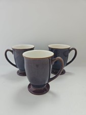 3x Denby Storm Footed Mugs