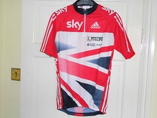 Adidas New SKY RED TOP team GB cycling bike jersey rider issue top shirt BNIB