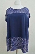 M & CO PLUS SIZE 26 NAVY BLUE SLEEVELESS LONGLINE SHIFT TUNIC TOP NEW BNWT