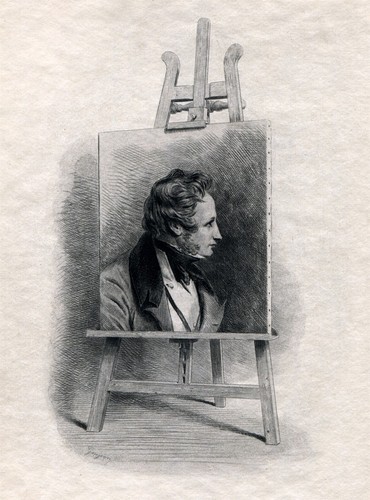 1889 etching alfred vigny - de,