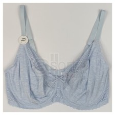 New Ladies Underwired Non Padded Bra Blue Marl Supersoft Lace UK High Street