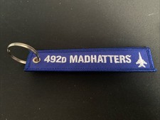 RAF Lakenheath 492nd Fighter Squadron Embroidered Remove Before Flight Keyring