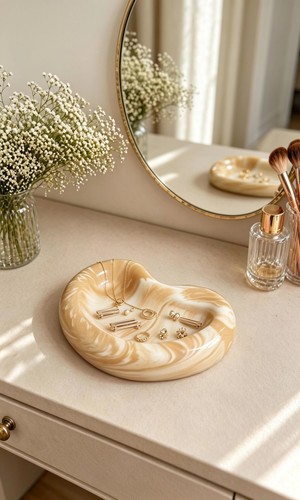 Handmade jesmonite curved - jesmonite,