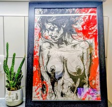 Nude Study Original Graffiti Street Art (Framed) With COA Signed By Artist 