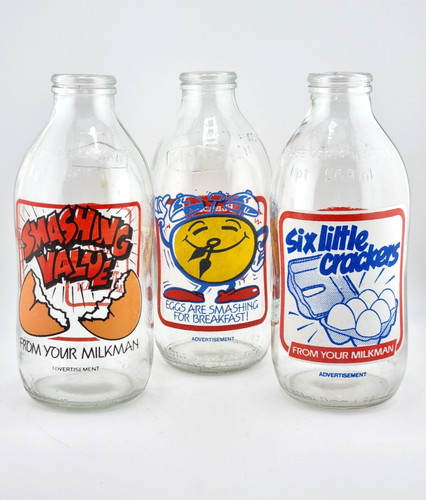Vintage unigate milk bottles - milk,
