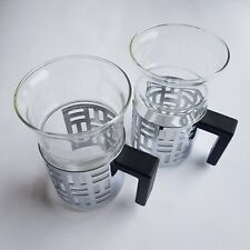 Bodum Eileen tall tea glass coffee cups mugs 2 design Denmark stainless lattice