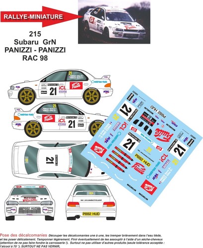 Decals ref 0215 subaru - decals, 1/24