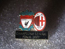 2 LIVERPOOL FOOTBALL CLUB METAL PRESS PIN BADGES AC MILAN & SPURS IRENE
