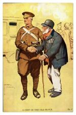 Antique WW1 military postcard Lawson Wood A Chip Of The Old Block 