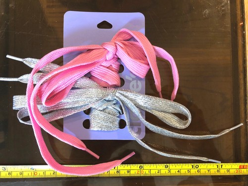 Shoe laces pink silver - laces,