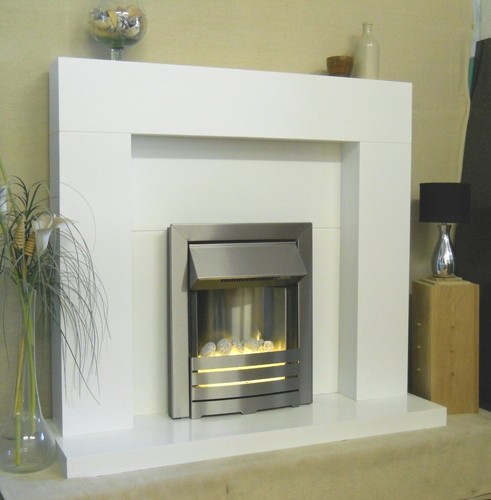 Electric fire white wood - fire,
