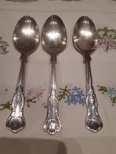 DESSERT SPOONS EPNS A1 SHEFFIELD KINGS DESIGN 3 USED