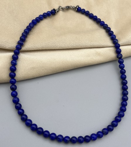 Lapis lazuli bead necklace - lapis,