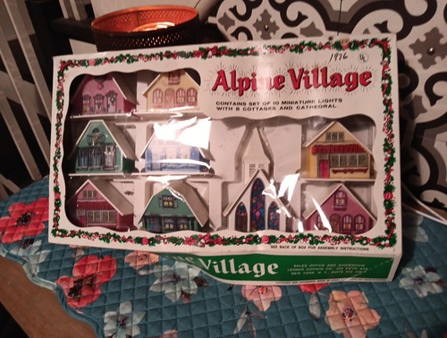 Vintage putz alpine village - vintage,