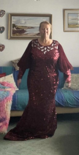 Jazzline red sequin long - sequin, gown