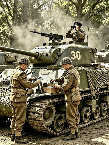 British sherman tank outside - sherman,