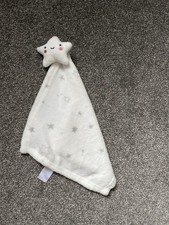 Primark White Star Comforter Soother Soft Toy Baby Blanket Blankie