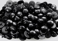 Buttons 23mm 36L Black Leather Effect Aran Football Quality Shank Button (FB2)