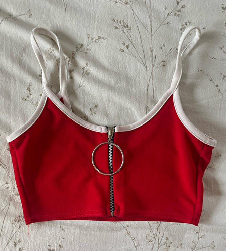 Nasty gal red white zip - &,