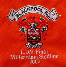 BLACKPOOL FC  RARE Collectible Football SHIRT - LDV FINAL Millenium Stadium 2002