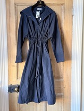 James Lakeland Navy Rain Coat Jacket Waterproof Hooded MAC Made In Italy Size S