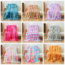 Tie-dye Faux Fur Blanket Throw